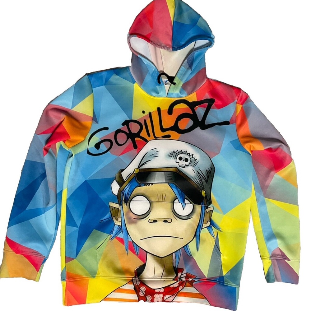 Gorillaz hoodie sweatshirt, size M with Spiky character colorful